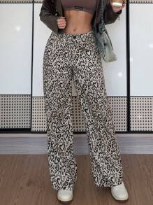 Chiquease Vintage Style Casual Commuter Straight Leg Pocket Design Women's Trouser Pants