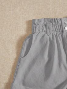 Breezaya Women's Simple Front Button Pocket Casual Denim Shorts - Light Grey - View 5