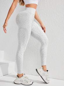 SHEIN Sport Studio Women Leopard Print Everyday Fitness Leggings