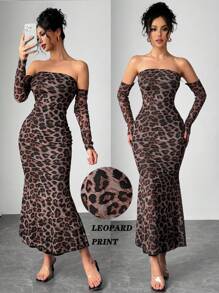 Chiquease Stylish Women's Slim Fitting Sexy Long Dress With Fish Tail Sleeve, Suitable For Party, Banquet, Outdoor Wear