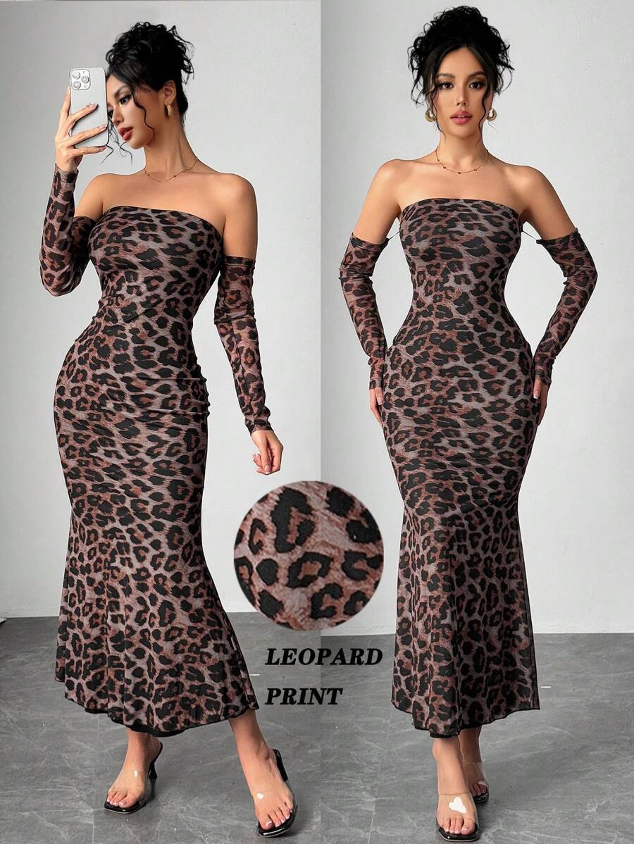 Chiquease Stylish Women's Slim Fitting Sexy Long Dress With Fish Tail Sleeve, Suitable For Party, Banquet, Outdoor Wear