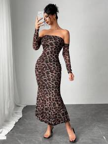 Chiquease Stylish Women's Slim Fitting Sexy Long Dress With Fish Tail Sleeve, Suitable For Party, Banquet, Outdoor Wear