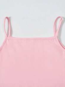 SHEIN 3pcs/Pack Tween Girls Casual Multicolor Knit Camisole Top, School, Campus, College - Pink - View 4