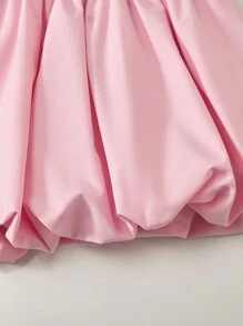 SHEIN Holiday,Summer,TravelTween Girl Casual Versatile Elegant Sleeveless Ruffle Hem Pink Mini Dress - Pink - View 4