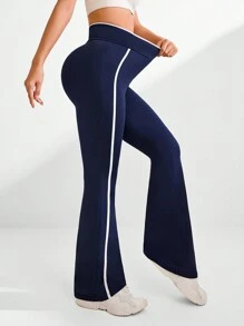 Easithlete 交叉腰带速干瑜伽裤 - 藏蓝色 - 查看 4