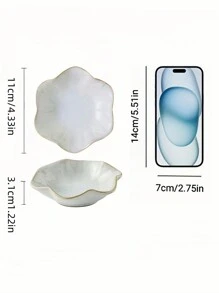 1 pieza Bandeja de joyería con diseño de pétalo de cerámica, platillo decorativo con diseño de pétalo, para almacenamiento y exhibición de joyas, decoración del hogar, regalo para el Día de San Valentín, Navidad y otras ocasiones festivas