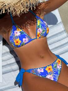Swim Vcay Women's Fashionable Printed Bikini Top And Bottom Swimwear Set For Summer Beach Vacation - Multicolor - View 1