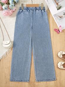 Dziewczyny w wieku nastoletnim słodkie motyle, kwiaty, nadruk jeża codzienne uniwersalne dżinsy, odpowiednie na wiosnę, lato i jesień - Niebieski - Zobacz 2