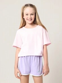 SUMWON 3 Paquetes de camisetas básicas de corte corto para niñas preadolescentes, camisetas de manga corta de mezcla de algodón suave para el verano y la primavera, ropa casual de colores pastel para el fin de semana
