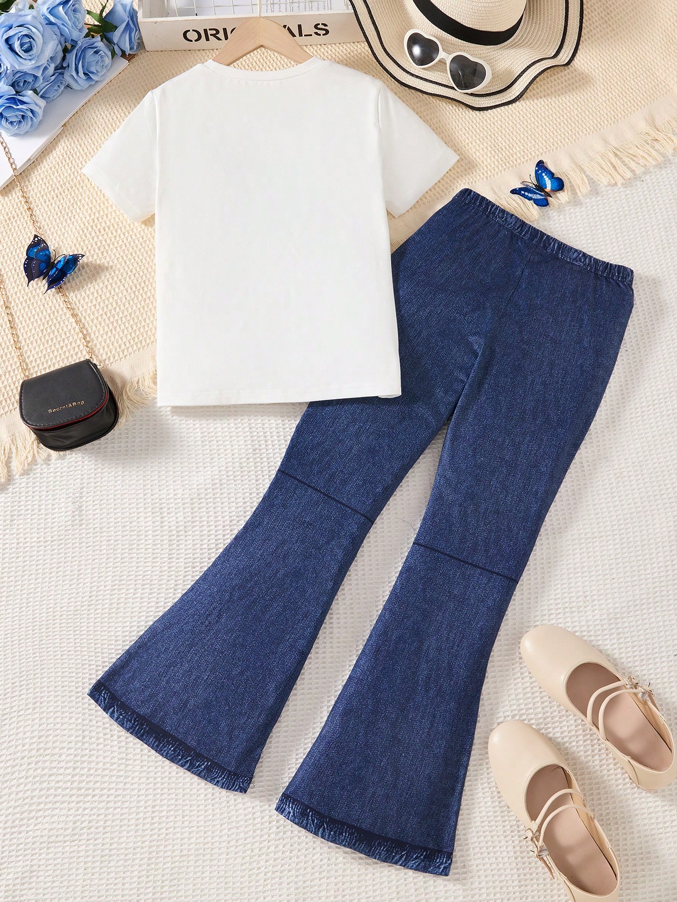 SHEIN Explorewe مجموعة 2 قطعة لفتاة المراهقة، تي ش...