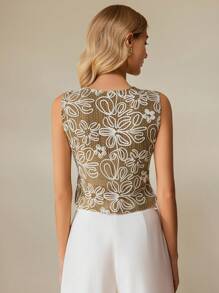 SHEIN Clasi Women's Bohemian Style Pattern Sleeveless Vest Top