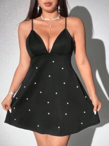 Viva Relle Plus Size Simple Casual Everyday Dress - Black - View 2