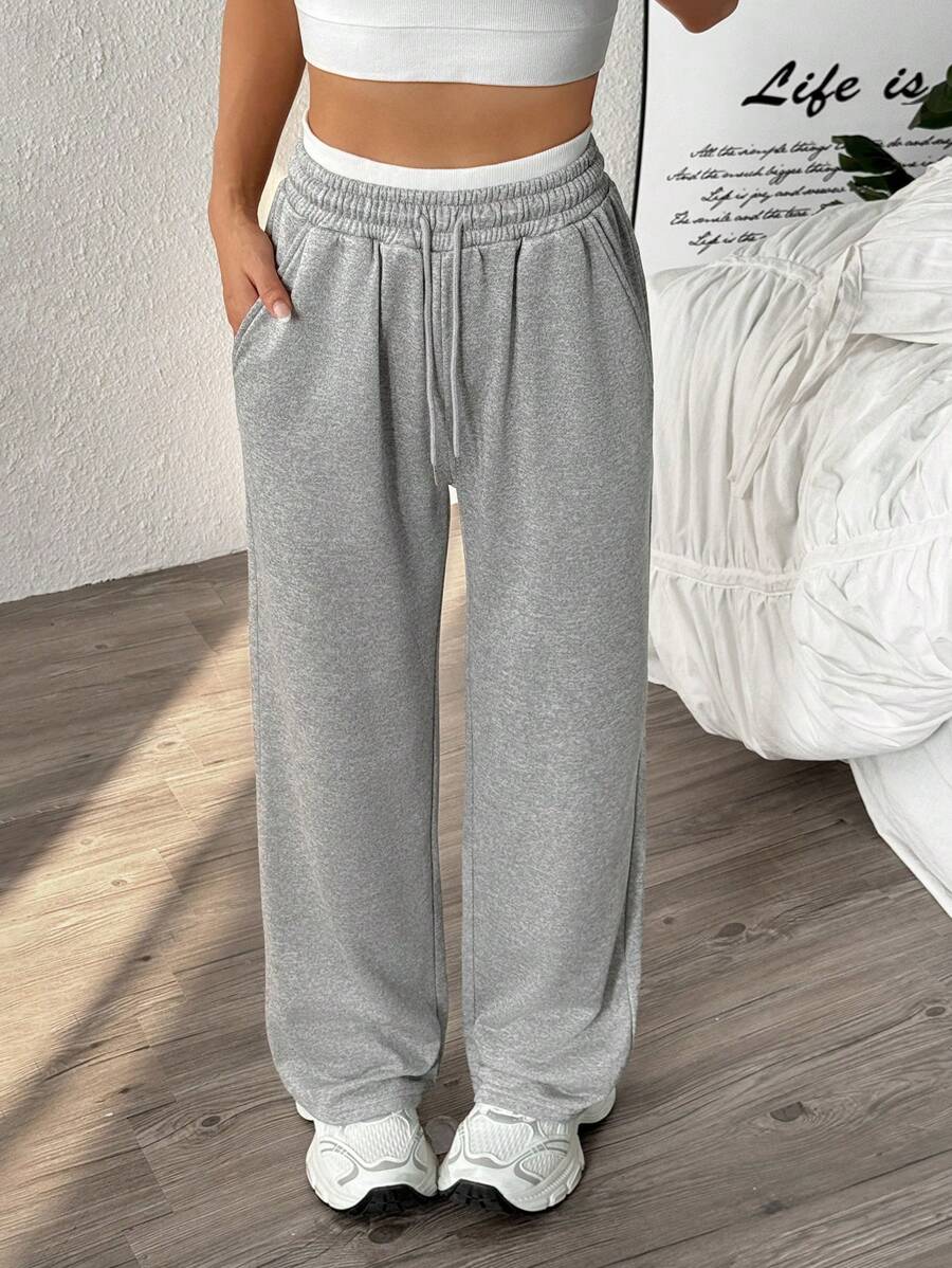 SHEIN Sport Studio Women Drawstring Waist Yoga Casual Sport Pants