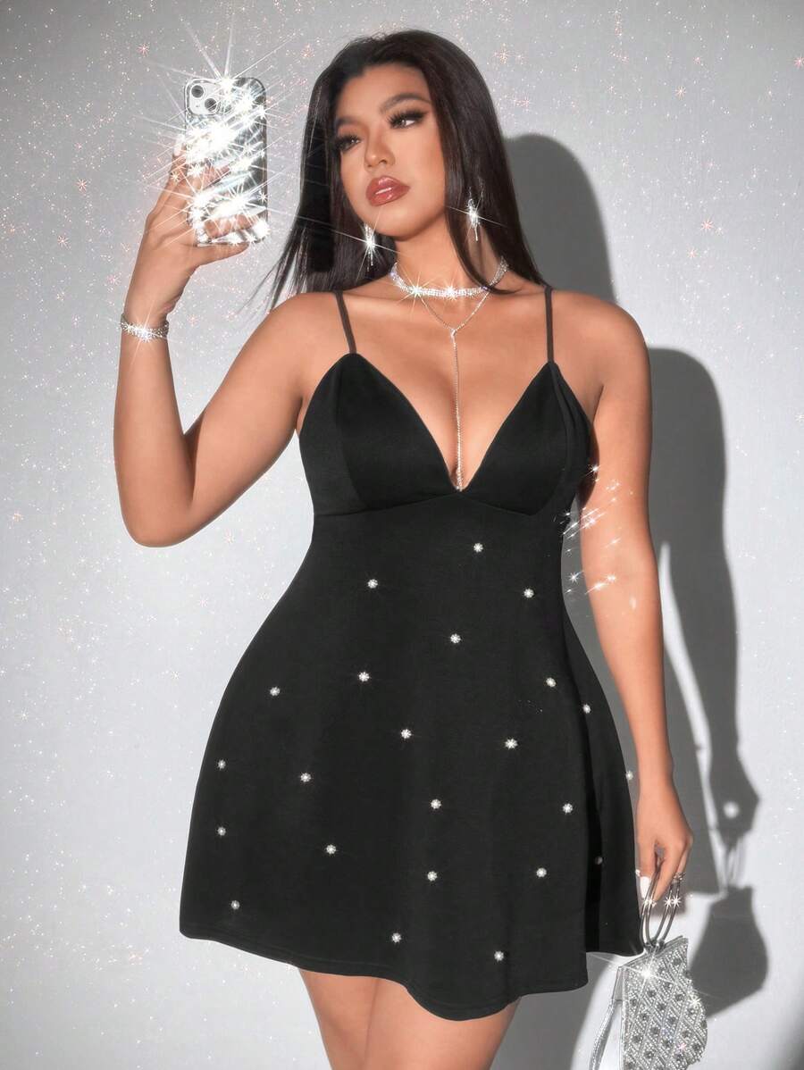 Viva Relle Plus Size Simple Casual Everyday Dress - Black - View 1