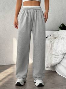 SHEIN Sport Studio Women Drawstring Waist Yoga Casual Sport Pants