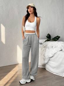 SHEIN Sport Studio Women Drawstring Waist Yoga Casual Sport Pants