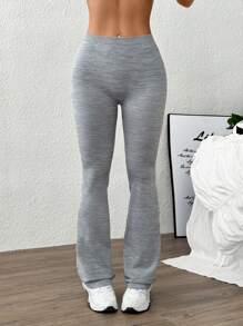 Easithlete 女士休闲简约时尚运动长裤，适合日常穿着 - 淺灰色 - 查看 3