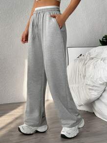 SHEIN Sport Studio Women Drawstring Waist Yoga Casual Sport Pants