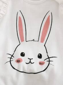 SHEIN 3pcs Newborn Baby Girls' Cute Graphic Cartoon Pattern Knit Romper Set, Summer Cartoon