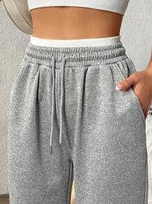 SHEIN Sport Studio Women Drawstring Waist Yoga Casual Sport Pants