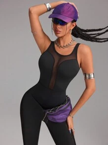 Innovista Women Activewear Backless Sports Jumpsuit, Breathable Mesh Cut Out & High Elastic Dry Fit Gym Jumpsuit, Butt-Lifting, Sculpting Shape Wear, Bodycon, Fitness Jumpsuit & Overall, Edgy & Unique Stylish Tracksuit, Yoga, Pilates, Running, Cardio, Strength, Cycle, Bike, Outdoor, Hike, Camping, Trail, Volleyball, Going Out, Dance, Athleisure, Music Festival, Party, Black, Spring, Valentine - Black - View 8