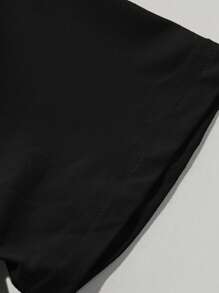 2pcs/Set Tween Boy Green Simple LA Letter Print Casual Style Outfits - Black - View 4