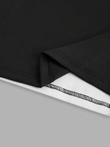 Manfinity Homme Men's Casual Minimalist Style Sleeveless Top, Suitable For Daily Wear, Men Summer Tank Tops, Men's Travel Daily Commute Vacation INS Set Style, Offering Comfort And A Relaxed Fit, Perfect For Couples' Gatherings, A Thoughtful Gift For Husbands, Boyfriends, Girlfriends, Or Dads, Suitable For Outdoor Travel, Available In Multi-Piece Sets, Ideal For Wedding Parties - Black and White - View 4