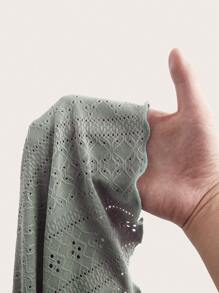 SHEIN EZwear 大码女式薄荷绿色前抽绳针织吊带背心 - 薄荷綠 - 查看 5