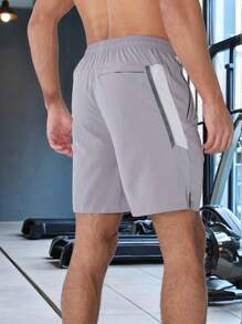 Gym Rark Herren einfarbige, schlichte und modische Lässig Sport Lauf- und Fitness Shorts, graue Shorts - Grau - Übersicht 2