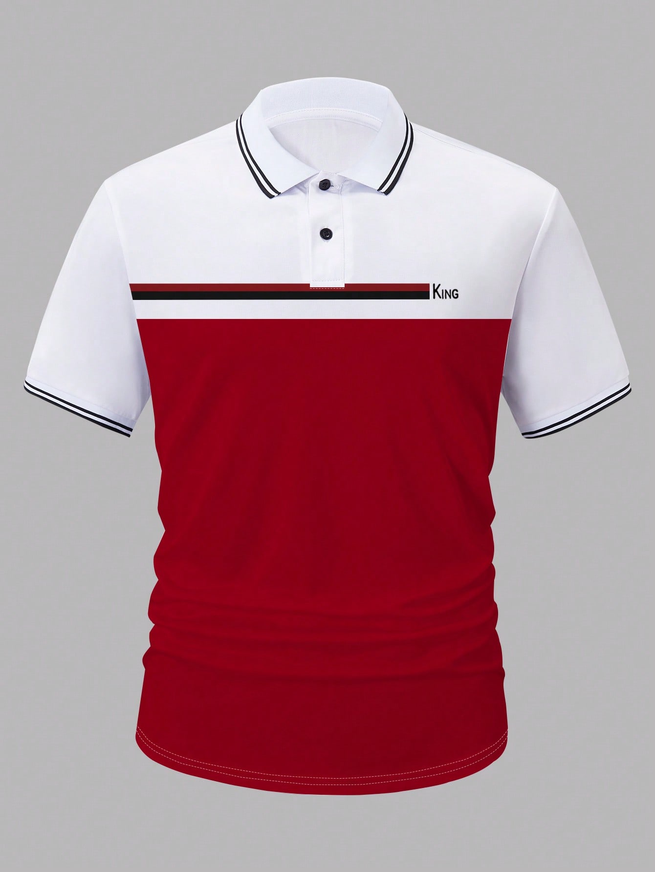Manfinity Dauomo Men's Casual Colorblock Short Sleeve Polo Shirt 1420 8704