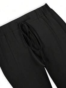 Plus Size Solid Color Simple Slim Fit Casual Pants