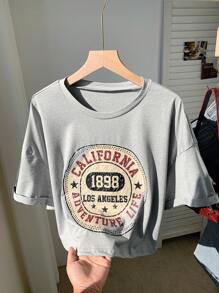 Comfortcana 女士短上衣復古印花t恤