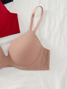 3pcs/Set Ladies Bra, Minimalist Underwire Lift & Support Bras - Multicolor - View 5