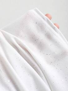 Sweetra Women's Sleeveless Backless Glitter Elegant Draped Neck Tank Top