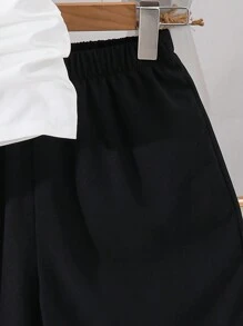 SHEIN Leap Crew 2 件套青少年男孩休闲学院风舒适时尚简约实用柔软长袖西装外套和短裤套装，适合春季、夏季、秋季、日常穿着、户外玩耍、学校、街头摄影、派对、居家休闲 - 彩色 - 查看 7
