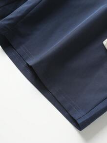 Manfinity Homme Shorts Casuais Retalhos Masculinas, Minimalistas e Fashion para Uso Diário, Roupas de Verão Masculinas, Shorts Masculinas de Alta Qualidade