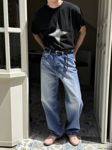 DAZY Men's Solid Blue Casual Straight Leg Loose Jeans With Pockets, Autumn - Blue - View 6