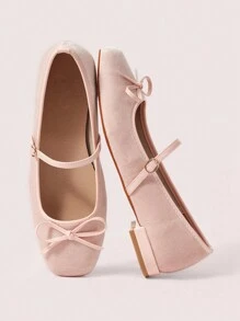 CUCCOO DOLLMOD Women's Red Plaid Square Toe Mary Jane Flat Shoes, Campus Style Cute Low Heel Spring Shoes Spring Break Easter - Pink - View 9