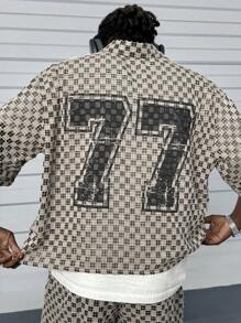 Manfinity VCAY 男士格子宽松梭织短袖衬衫套装