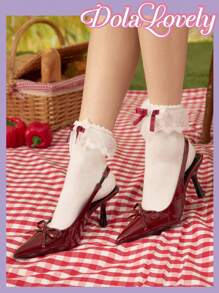 Dola Lovely 女士2024新款金色系带露趾凉鞋，2024春秋尖头细跟时尚设计，穿着舒适，百搭搭配连衣裙和高跟鞋情人节 - 酒紅色 - 查看 10