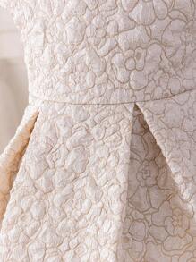 Glamorique Kids Elegantes Jacquard-Trägerkleid für Baby Mädchen, geeignet für Partys, Treffen, Sommer - Aprikosenfarben - Übersicht 3