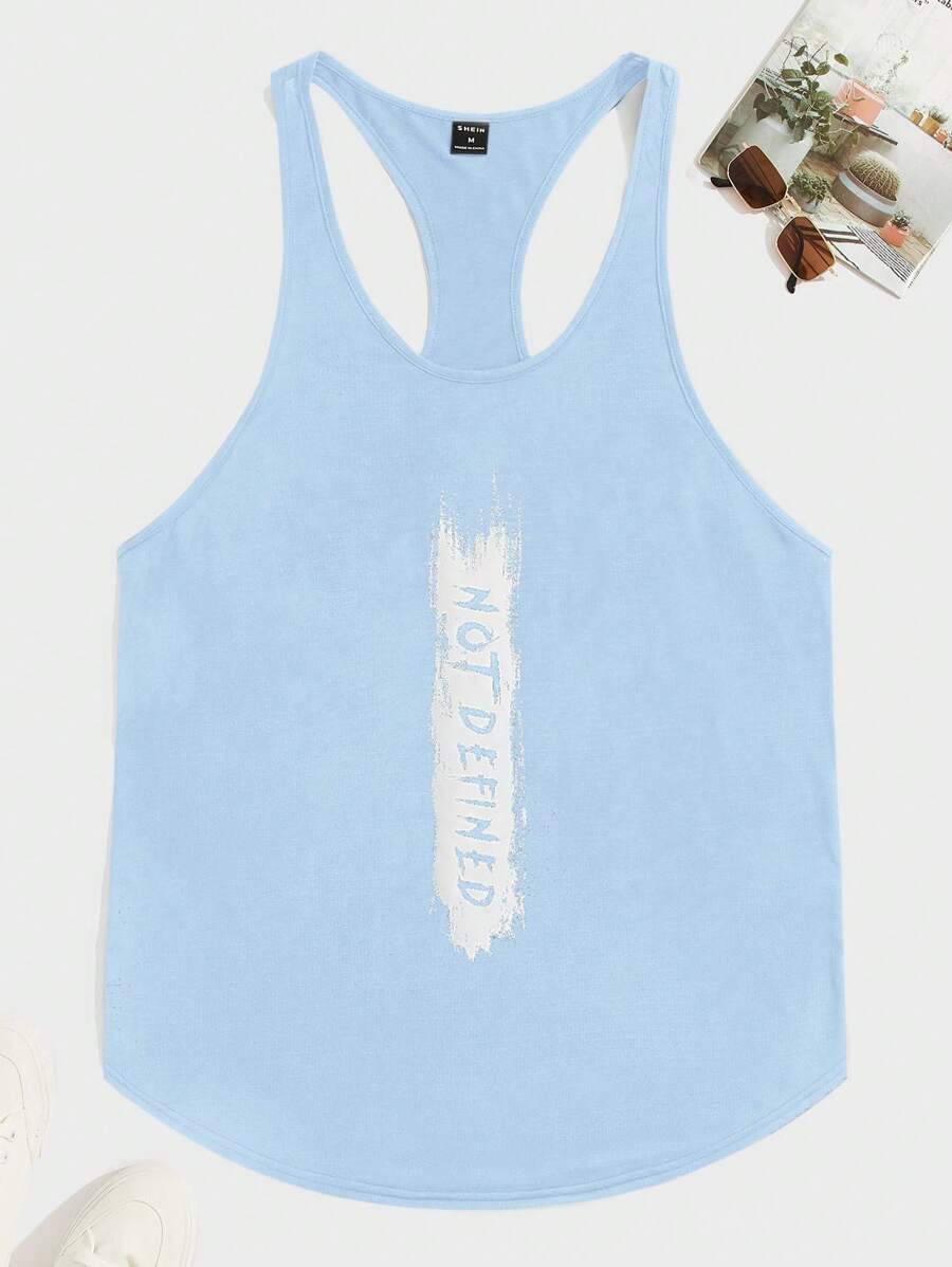 Manfinity Homme Top imprimé tricoté, décontracté et élégant pour le port quotidien - Bleu azur - Voir 1