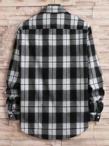 Manfinity Homme 男士格子单排扣休闲长袖衬衫，秋季，适合秋季 - 彩色 - 查看 2