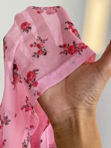 Vibekara 大码女士方领蝴蝶结装饰长袖优雅可爱粉色衬衫，适合情人节 - 粉色 - 查看 8