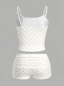 SHEIN EZwear 2 chiếc quần lót hai dây in họa tiết hoạt hình màu trơn cho nữ - Nhiều màu - Xem 2