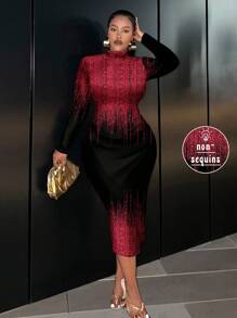 Slaydiva Luźna minimalistyczna sukienka z długim rękawem i obcisłą długością, odpowiednia na wiosnę i jesień