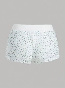 Sweetina Quần short bó sát lưng thấp họa tiết trái tim giản dị - Màu xanh lam - Xem 2