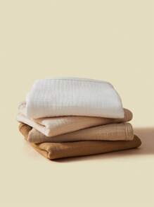 4 件装婴儿棉布拍嗝巾大号洗手巾，婴儿必需品 4 层超吸水柔软男童和女童婴儿围嘴和拍嗝巾套装（多色，4 包，20 英寸 X10 英寸） - 彩色 - 查看 5