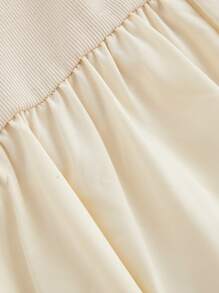 SHEIN MOD Đầm dài cổ điển màu mơ cỡ lớn có thiết kế nơ lớn dễ thương, Đầm thanh lịch - Màu be - Xem 4