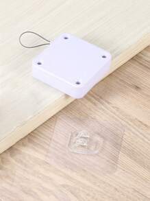 2/1Pc 6.5Cm White No-Drilling Automatic Door Closer With Cord, Easy And Quiet To Install, Suitable For Home Decoration, Kitchen, Bathroom, Dormitory, Toilet - White - View 3